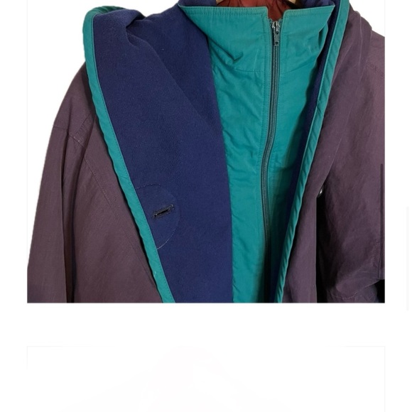 UTEX VINTAGE COAT BLUE PURPLE TEAL RED - Picture 10 of 15